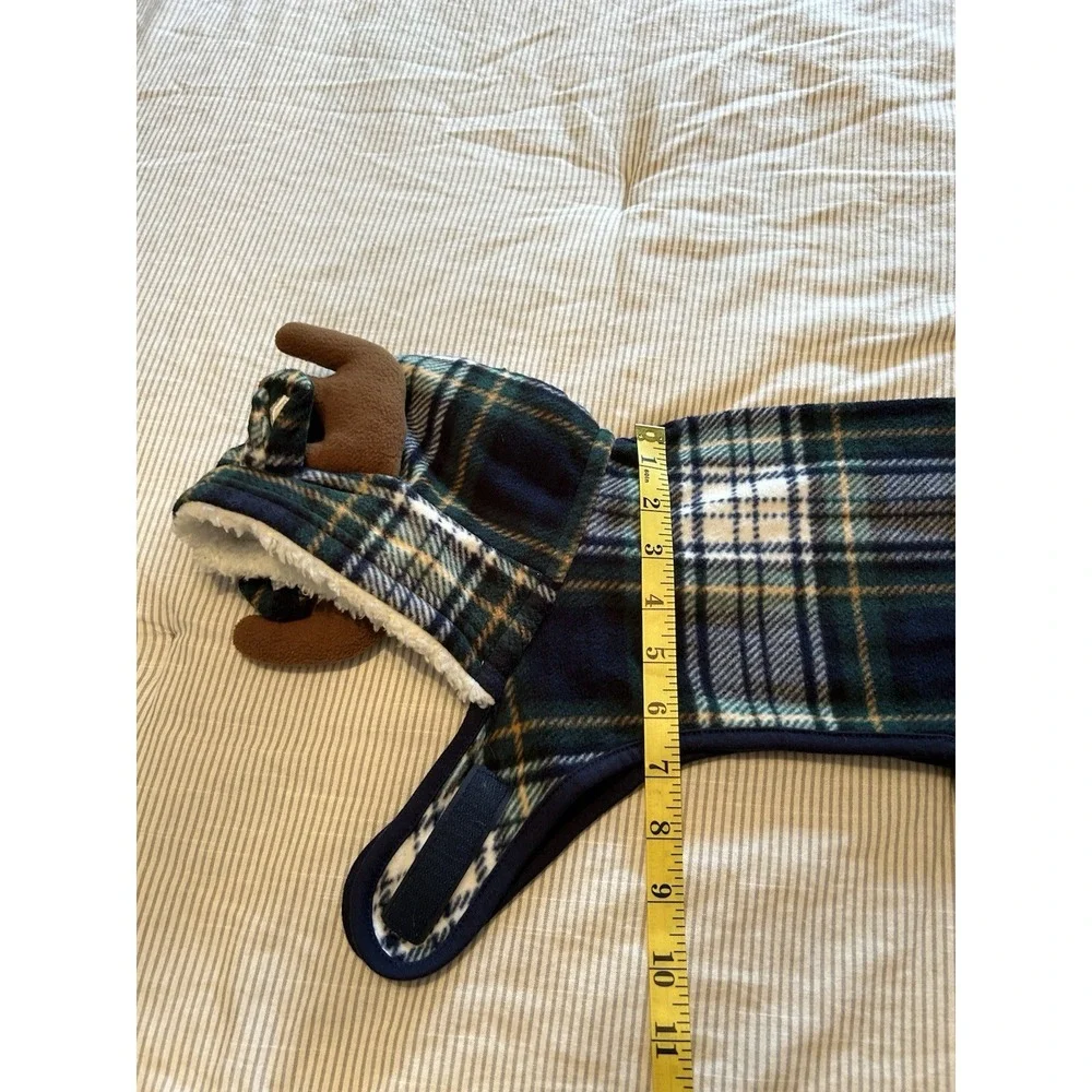 The Children's Place‎ Dog Plaid Moose Pajamas Size Medium Micro Fleece Green